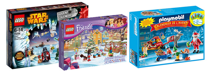 Calendrier de l'Avent 2015 Lego et Playmobil