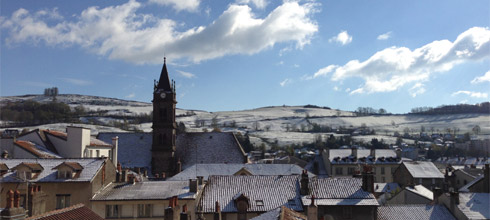 Chutes de neige et état des routes dans le Cantal