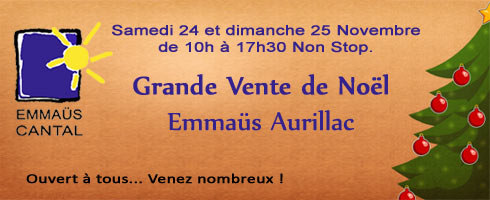 Emmaüs Cantal – Grande Vente de Noël