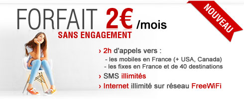 Nouveau forfait 2€ de Free Mobile