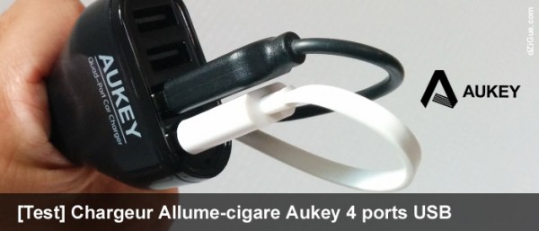 Le chargeur allume-cigare USB intelligent d&rsquo;Aukey